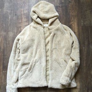FEAR OF GOD FOG Sherpa Hoodie, Tan/Cream Fleece, Size Large